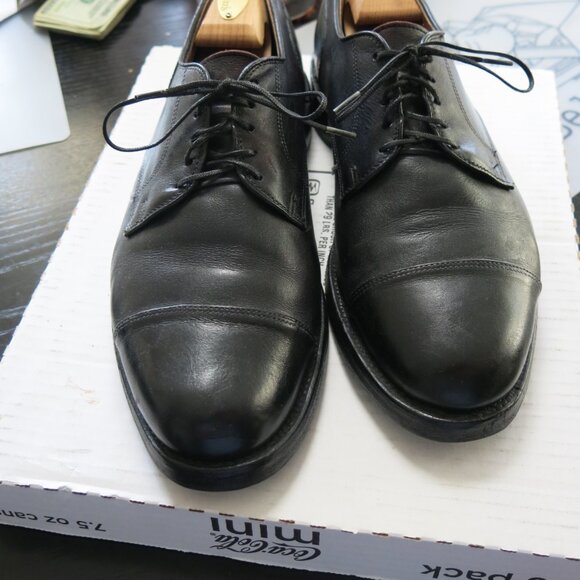 Allen Edmonds Cap-Toe Derby Dress Shoes, Black 11.5 - Picture 2 of 8